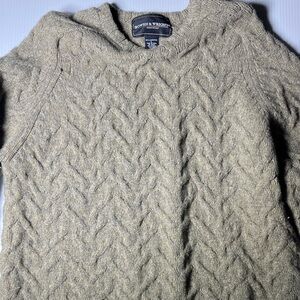 Men's Cable Knit Crewneck Sweater - Beige